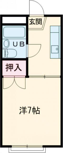シャトーF(1DK/2階)の間取り写真