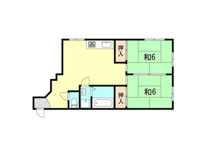 川本興産ビル(2DK/4階)の間取り写真