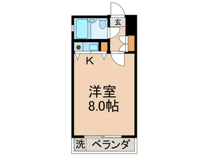 アムズ1藤塚(ワンルーム/3階)の間取り写真