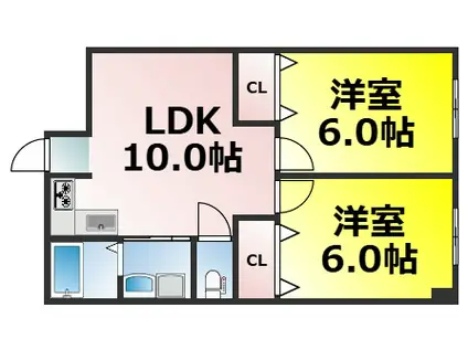 アネックスパレス(2LDK/3階)の間取り写真