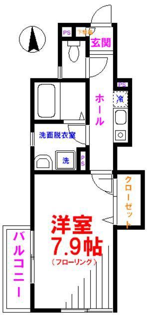 ソレアード三鷹(1K/2階)の間取り写真