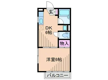 ガーデニアハイツ(1DK/2階)の間取り写真