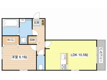 トワ・エ・モア(1LDK/1階)の間取り写真
