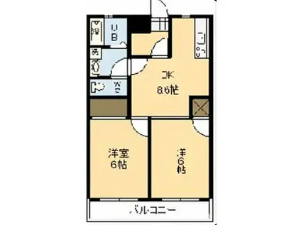 シャンテひえだ(2DK/1階)の間取り写真