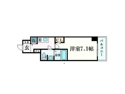 プレサンス梅田東ベータ(1K/15階)の間取り写真