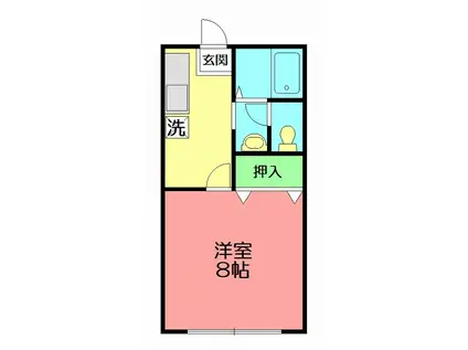 レジデンスイワサキ(1K/1階)の間取り写真