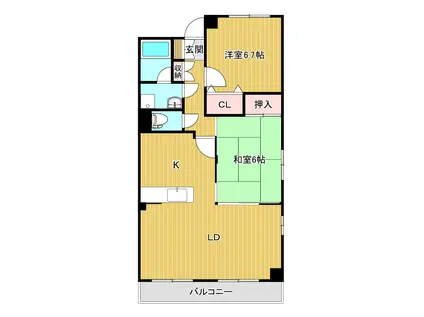 ロイヤルパレス上所I(2LDK/2階)の間取り写真