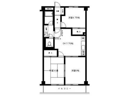 プラザエルム(3DK/3階)の間取り写真
