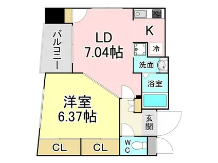 PIAGET(1LDK/2階)の間取り写真