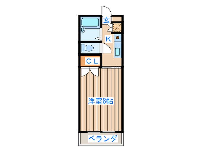 グランブルー(1K/4階)の間取り写真
