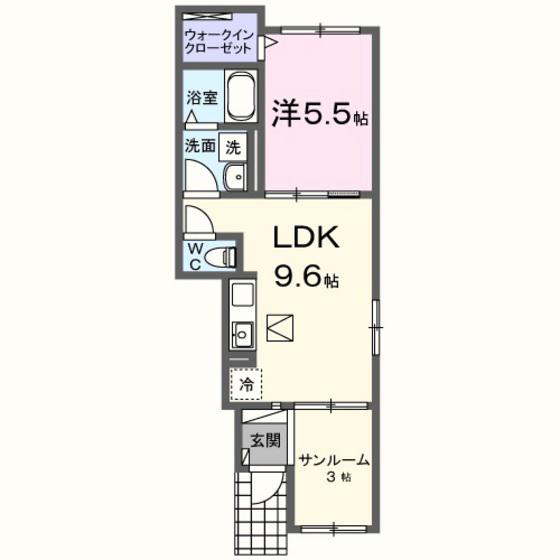 フレグランス(1LDK/1階)の間取り写真