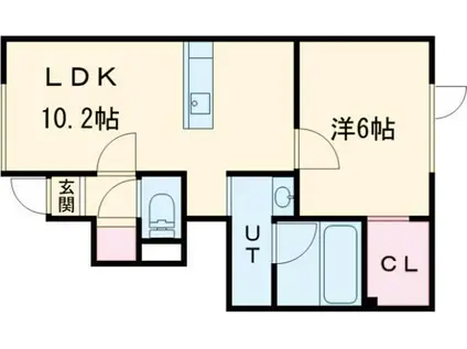 PUMPKIN TOKUDA B(1LDK/1階)の間取り写真