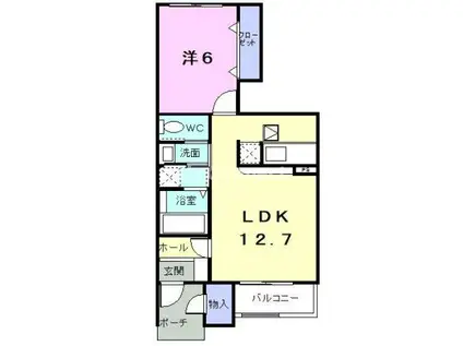 インノバーレII(1LDK/1階)の間取り写真