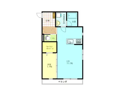 LA MIA CASA STAGEII(1LDK/1階)の間取り写真