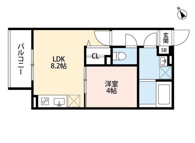 リトレ徳庵(1LDK/2階)の間取り写真
