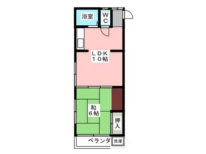 コーポ山崎(1LDK/1階)の間取り写真