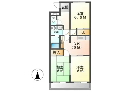 パークハイツII(3DK/2階)の間取り写真
