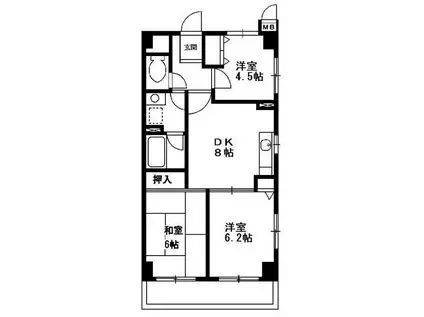 サンヒルズ泉A棟(3DK/1階)の間取り写真