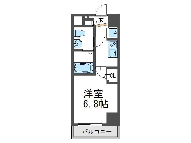 カインド四貫島(1K/4階)の間取り写真