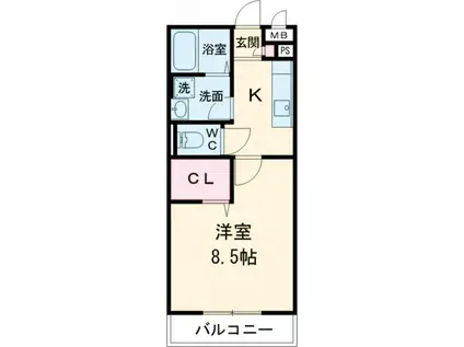 WISTERIA PLACE(1K/3階)の間取り写真
