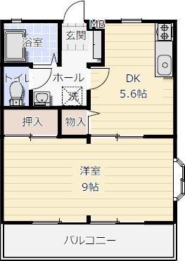 サンライフ広峰(1DK/2階)の間取り写真