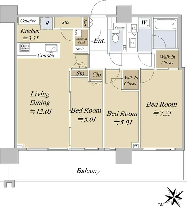 シティタワー新宿 22階階 間取り