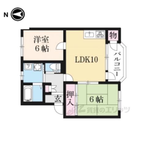 長浜ミラクルステアーズ(2LDK/3階)の間取り写真