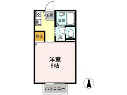 レジデンス高柳A棟(ワンルーム/2階)の間取り写真