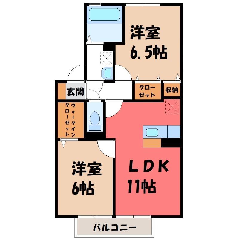 サンボナール(2LDK/2階)の間取り写真