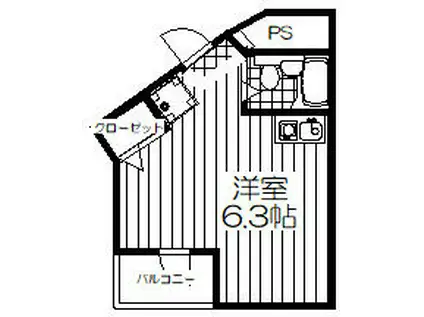マンスリー下平間(ワンルーム/4階)の間取り写真