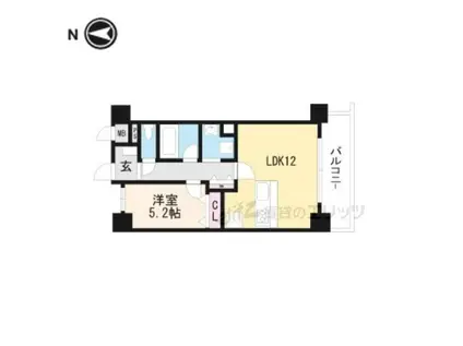 LEVERT高槻(1LDK/2階)の間取り写真