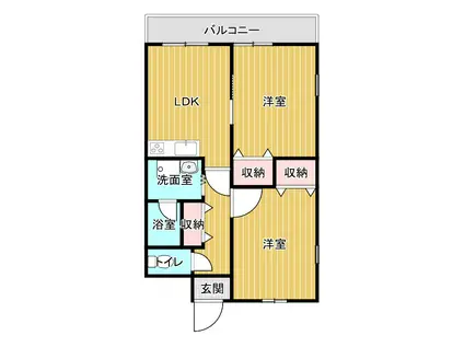 メルグランシェ(2LDK/3階)の間取り写真