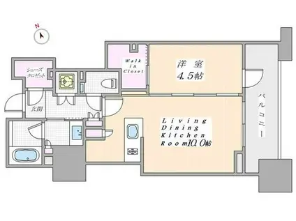 クラッシィハウス神田錦町(1LDK/6階)の間取り写真