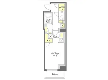 プライムメゾン両国(ワンルーム/6階)の間取り写真