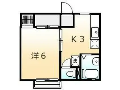 サンシティラサール(1K/1階)の間取り写真
