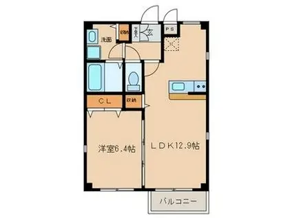 LUCE II(1LDK/2階)の間取り写真