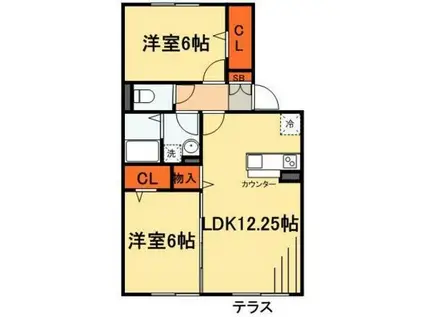 セントアンドリュース(2LDK/1階)の間取り写真