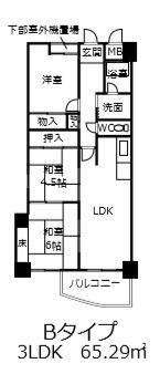 セレニティ巽(3LDK/1階)の間取り写真