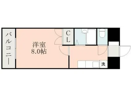 ホープ流星(1K/6階)の間取り写真