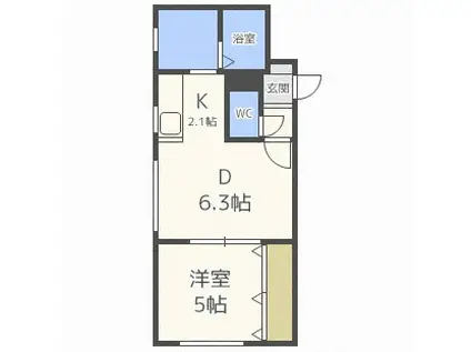 グレイス南郷(1LDK/3階)の間取り写真