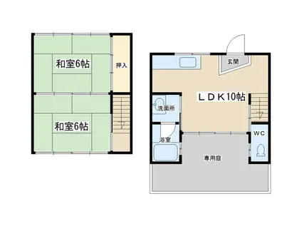 川田中畑町アパート(2LDK/1階)の間取り写真