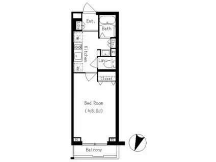 KDXレジデンス西馬込(1K/4階)の間取り写真