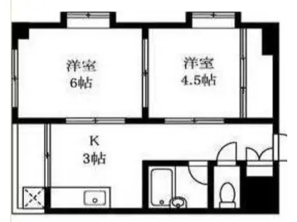 桜並木マンション(2K/4階)の間取り写真
