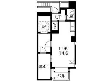 FLEG広尾FUSE(1LDK/8階)の間取り写真