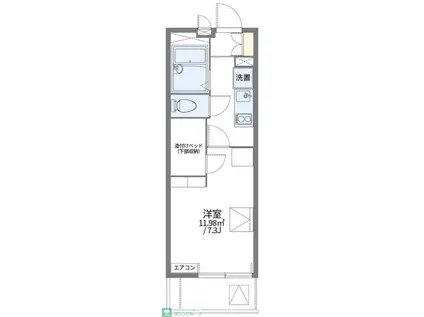 レオパレスNEW GREENII(1K/1階)の間取り写真