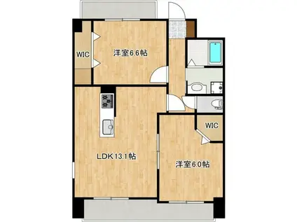 ブロンズ御船(2LDK/8階)の間取り写真