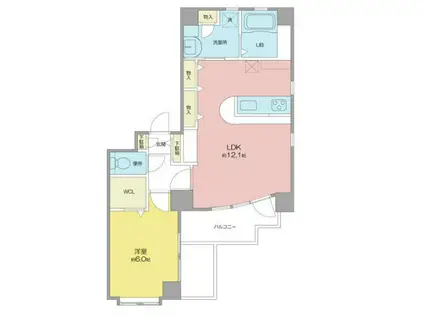 LIEBEN-COURTII(1LDK/6階)の間取り写真