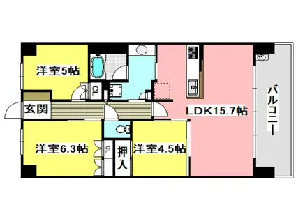 MIRAIMO スクエア(3LDK/8階)の間取り写真