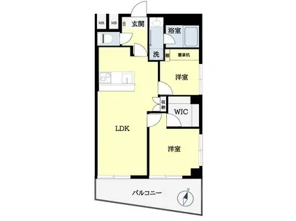 リバーハイツ長者町(2LDK/4階)の間取り写真