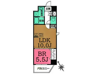 N-FLATS横浜関内II(1LDK/9階)の間取り写真